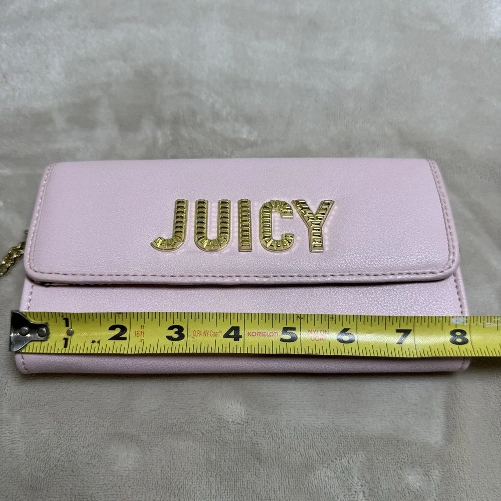 Juicy‎ Couture Pink Wristlet/Clutch/Wallet with gold Chain